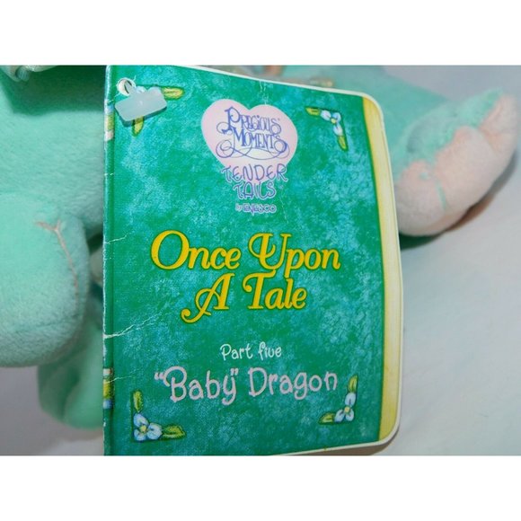 2000 Precious Moments Enesco Tender Tales  Plush Baby Dragon Green 749903 w Tag - Picture 7 of 8